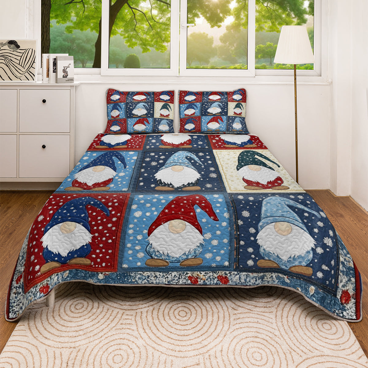 Shineful All Season Quilt 3-Piece Set Whimsical Gnomes