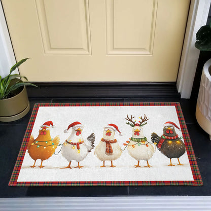 Shineful Ultra-Thin Non Skid Floor Mat, Kitchen Rugs Chicken Holiday