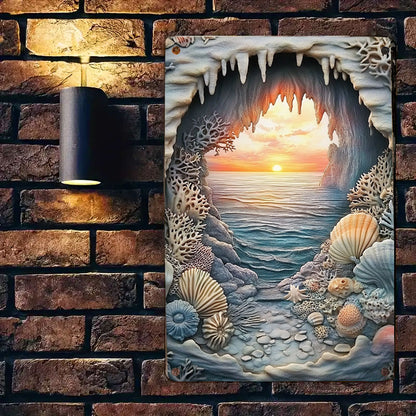 Shineful 2D Metal Sign Coastal Cave