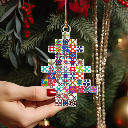 Shineful Acrylic Ornament Quilt Block Tree