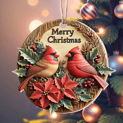 Shineful 2D Acrylic Ornament - Cardinal Couple Christmas Charm