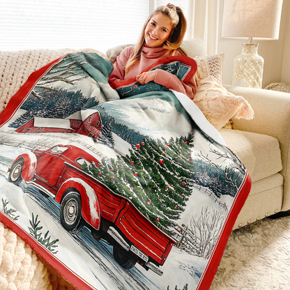 Shineful Fleece Blanket Christmas Farm