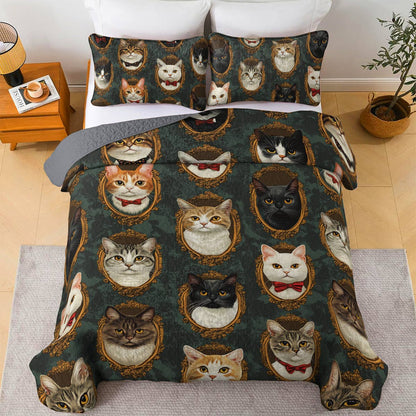 Shineful All Season Quilt 3-Piece Set Aristocratic Cats