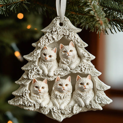 Shineful 2D Acrylic Ornament Winter Wonderland Cat Tree