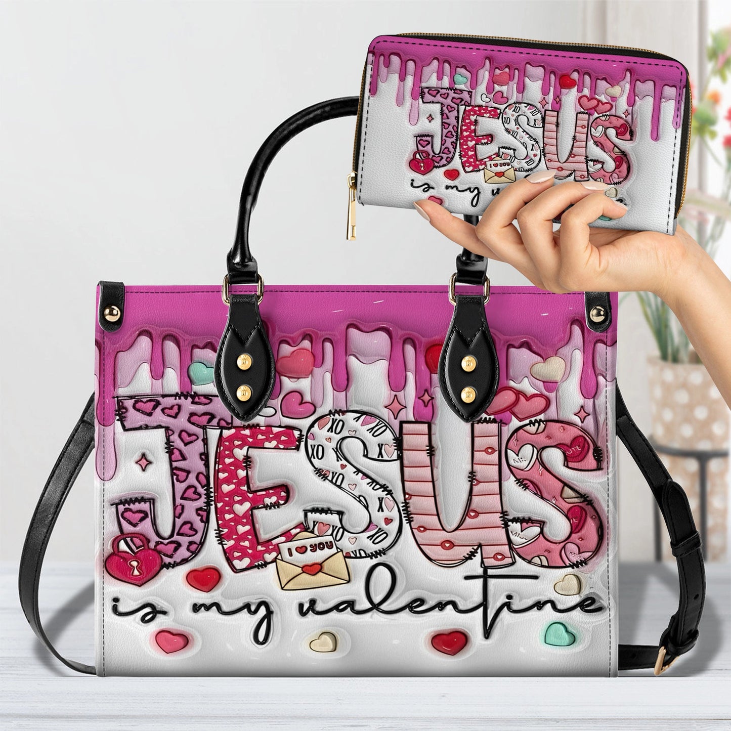 Glänzende Ledertasche Puffy Jesus Inspiration