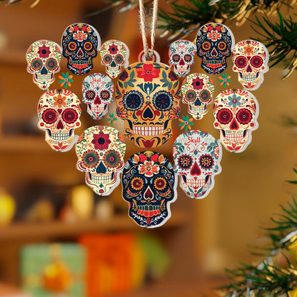 Shineful 2D Acrylic Ornament Vibrant Skull