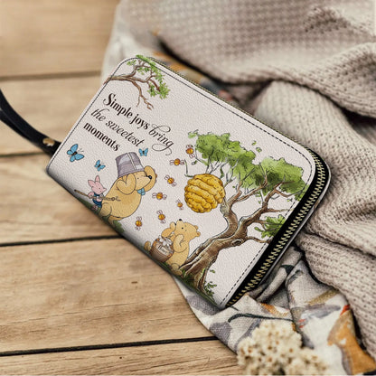 Shineful Leather Clutch Purse With Wristlet Strap Handle Sweet Moments