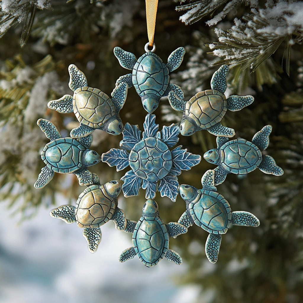 Shineful 2D Acrylic Ornament Sea Turtle Snowflake