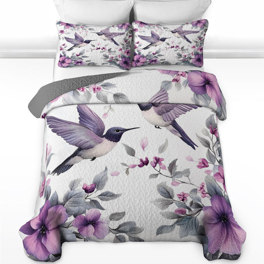 Shineful All Season Quilt 3-Piece Set Hummingbird Violet Dream V2