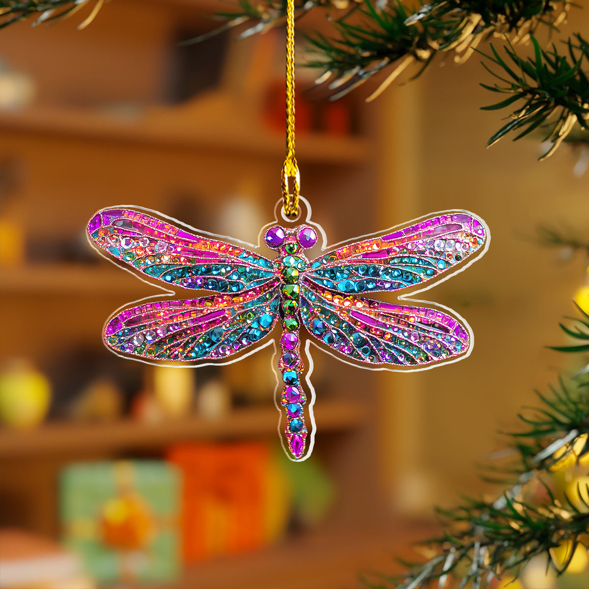 Shineful 2D Acrylic Ornament Sparkling Dragonfly Collection