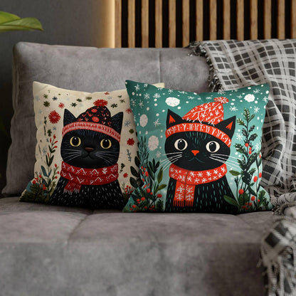 Shineful 2D Print Cushion Cover, Pillowcase, Pillows Covers Festive Feline