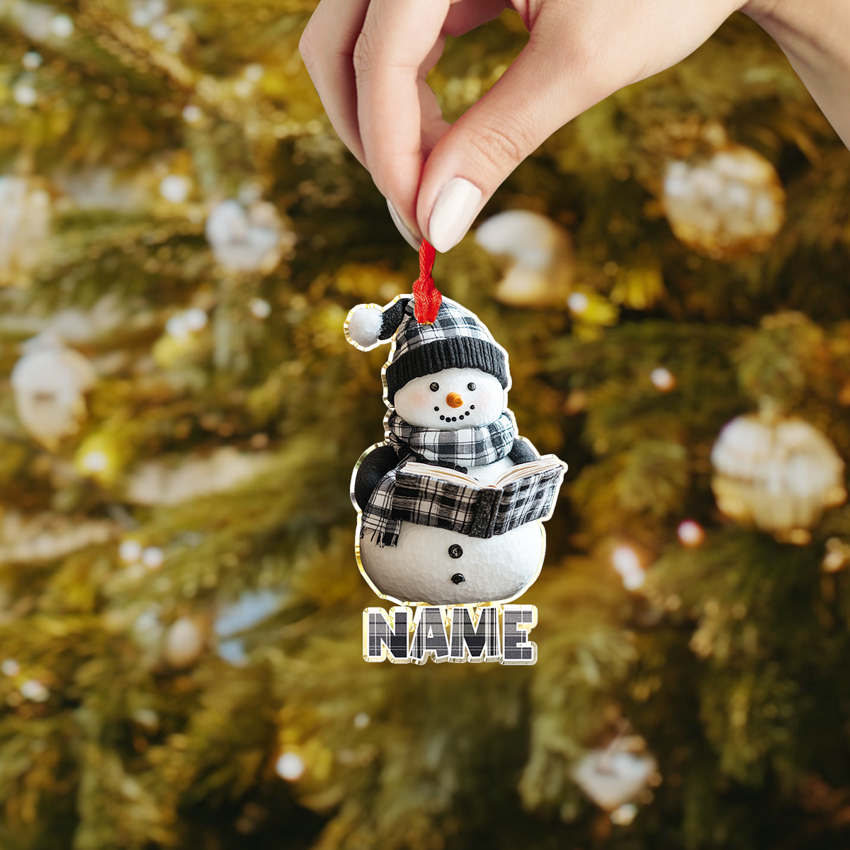 Shineful 2D Acrylic Ornament Bookish Snowman Charm