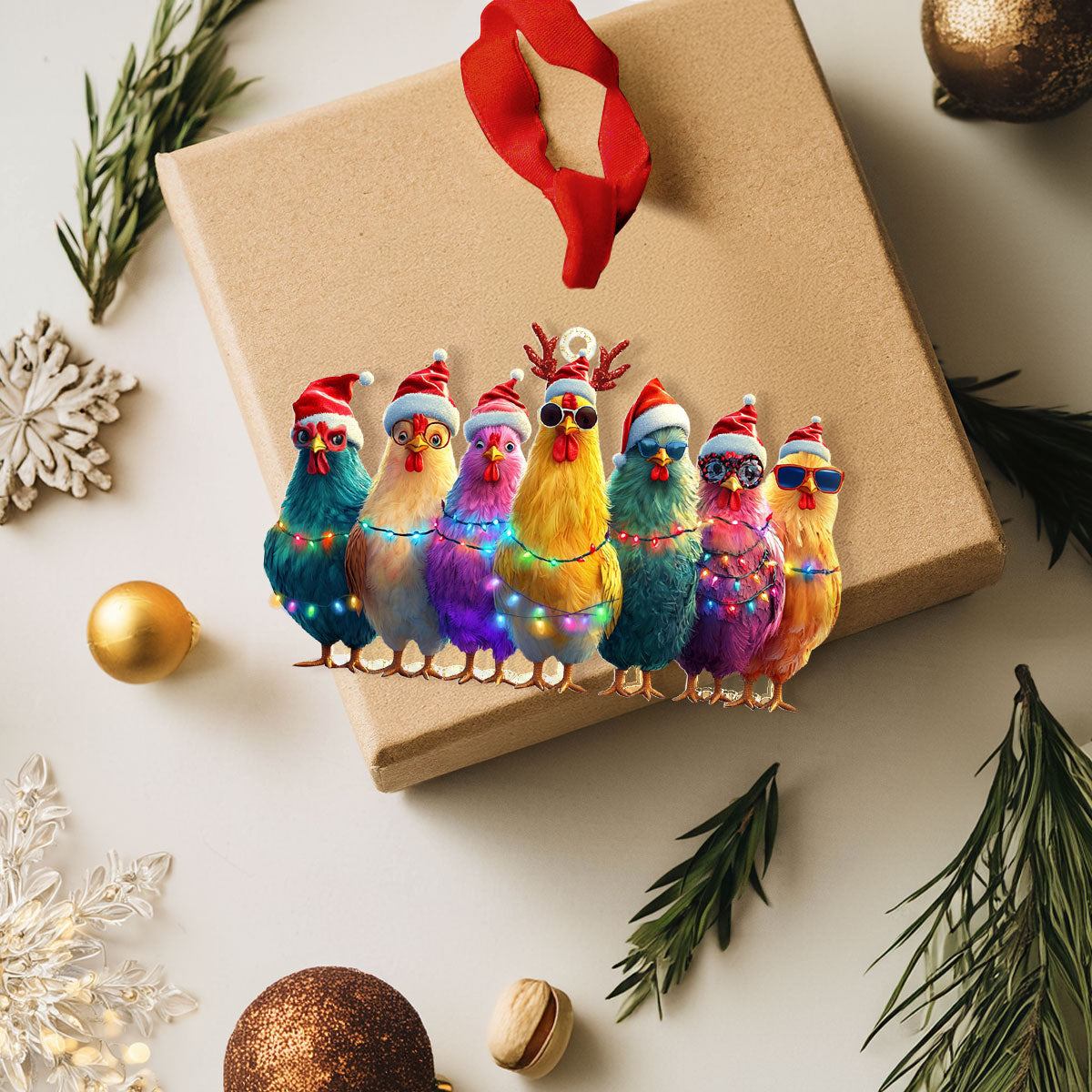 Shineful 2D Acrylic Ornament - Festive Flock Fun