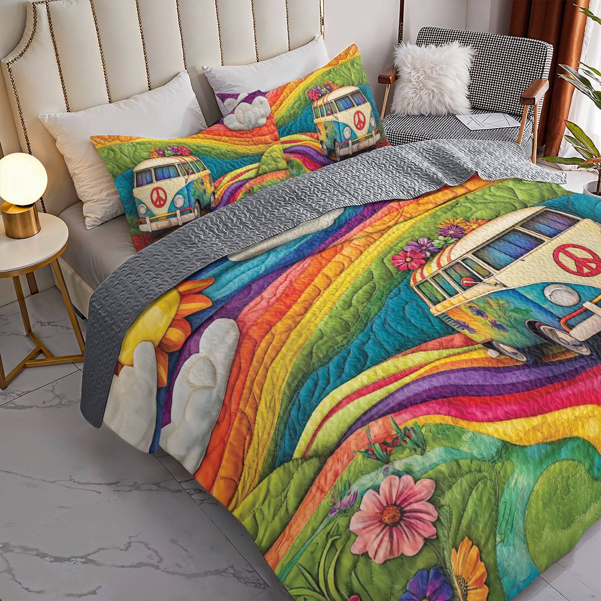 Shineful All Season Quilt 3-Piece Set Road to Rainbow