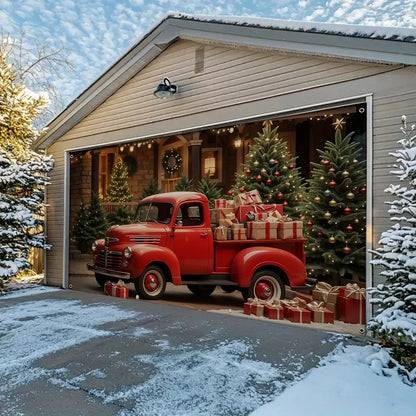 Shineful Garage Door Banner Decoration Classic Holiday Truck Delight