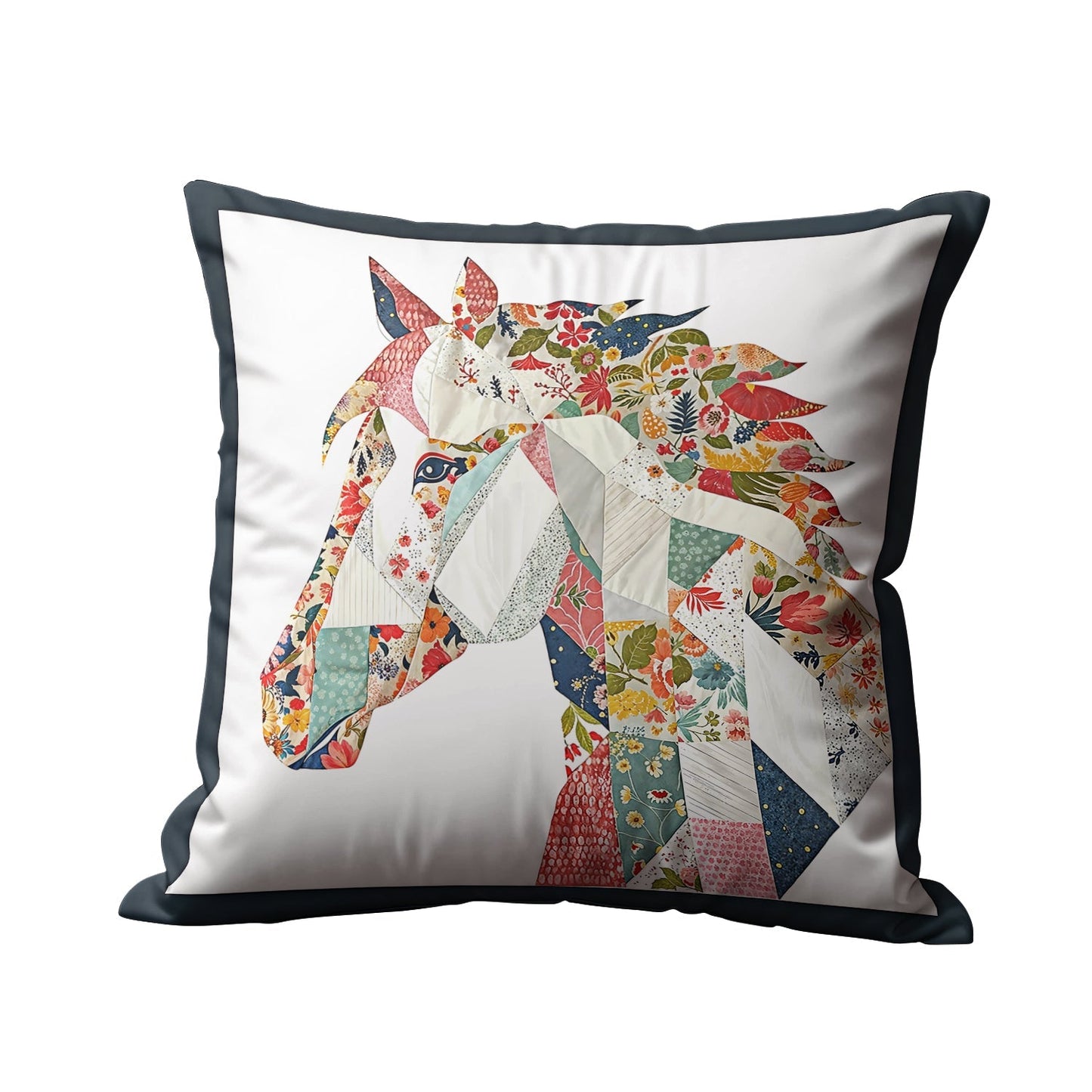 Shineful 2D Print Cushion Cover, Pillowcase, Pillows Covers - Charming Floral Horse