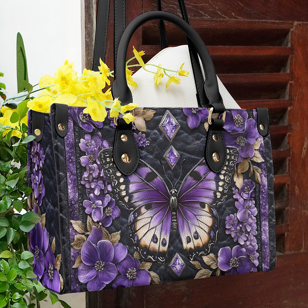 Shineful Leather Bag Purple Whimsy Blossom