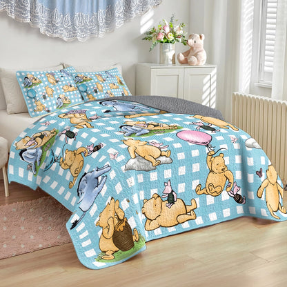 Shineful All Season Quilt 3-Piece Set Winnie the Pooh Picnic