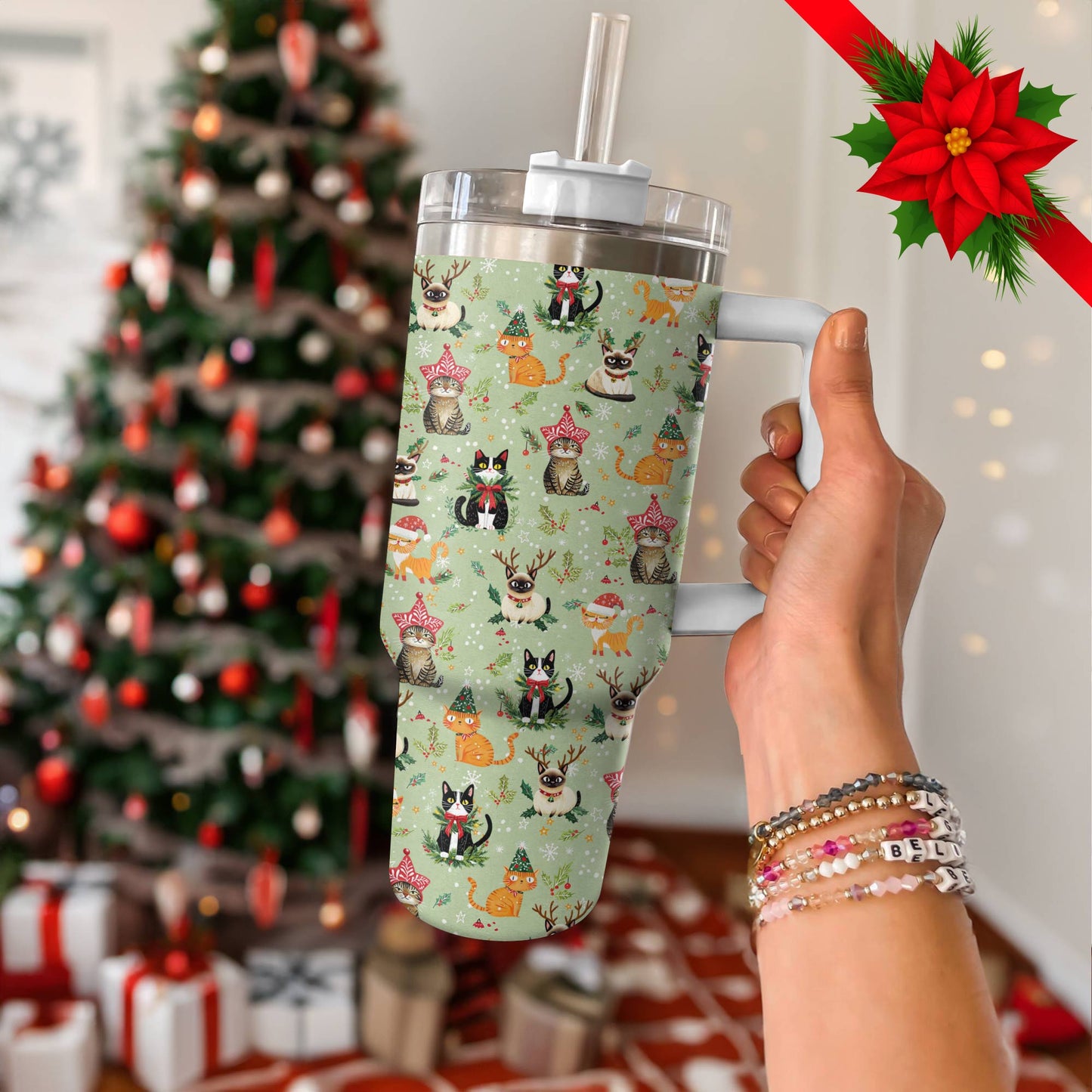 Shineful Tumbler Christmas Cats