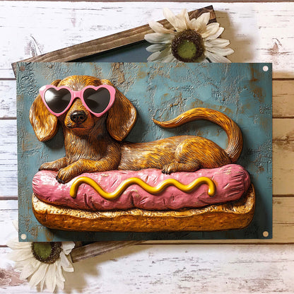 Shineful 2D Metal Sign Sizzling Hot Dog Fun