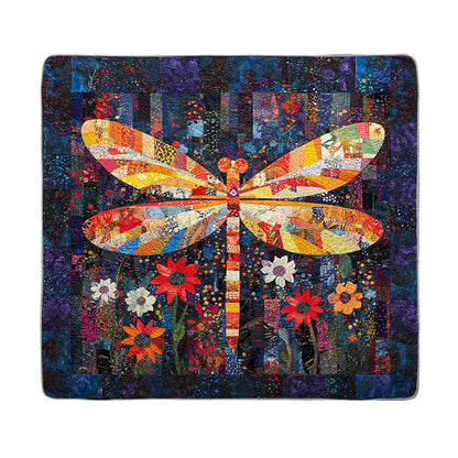 Shineful All Season Quilt 3-Piece Set Dragonfly’s Blooming Realm