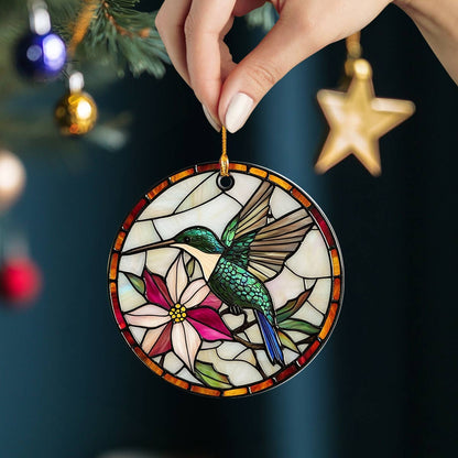 Shineful 2D Acrylic Ornament Stained Glass Hummingbird