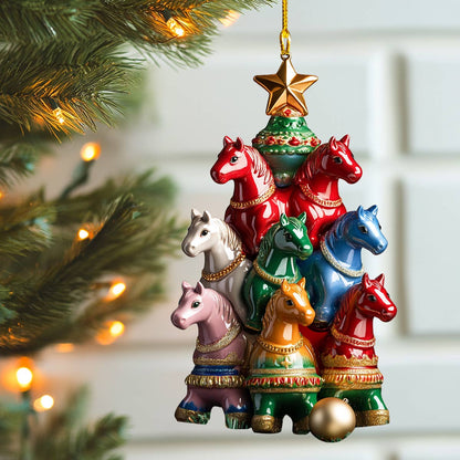 Shineful 2D Acrylic Ornament Horses of Christmas Cheer