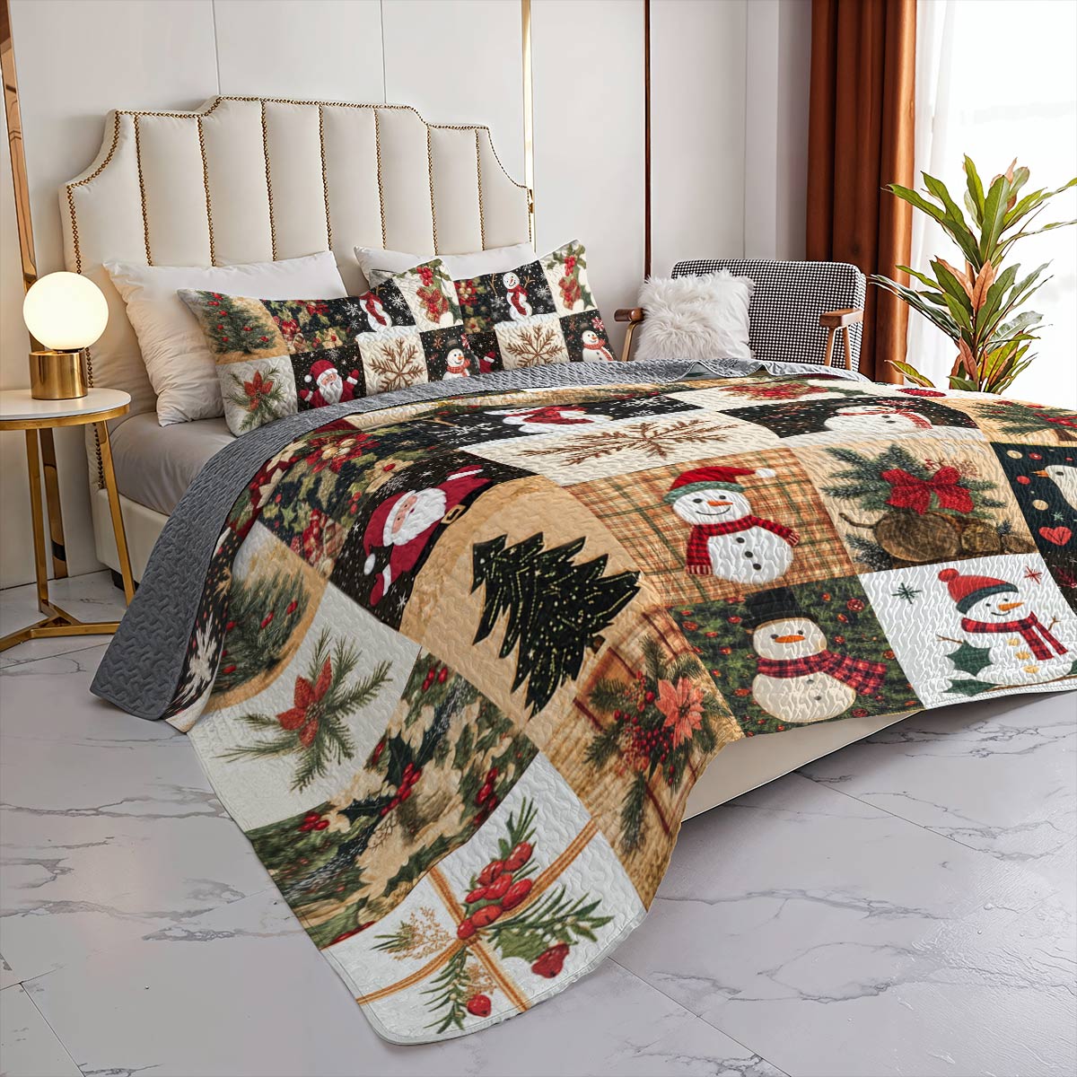 Shineful All Season Quilt 3-Piece Set Homey Christmas