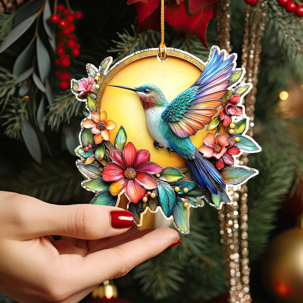 Shineful 2D Acrylic Ornament - Pack Discount Enchanted Hummingbird