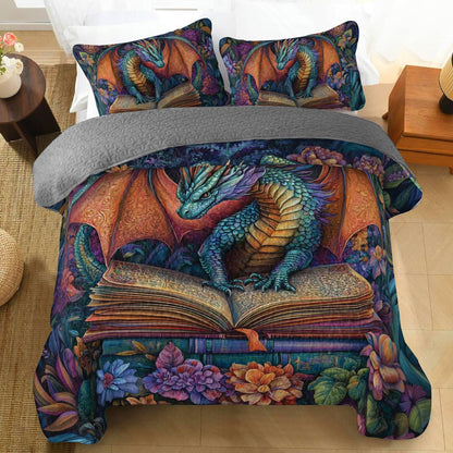 Shineful All Season Quilt 3-Piece Set Magical Dragon