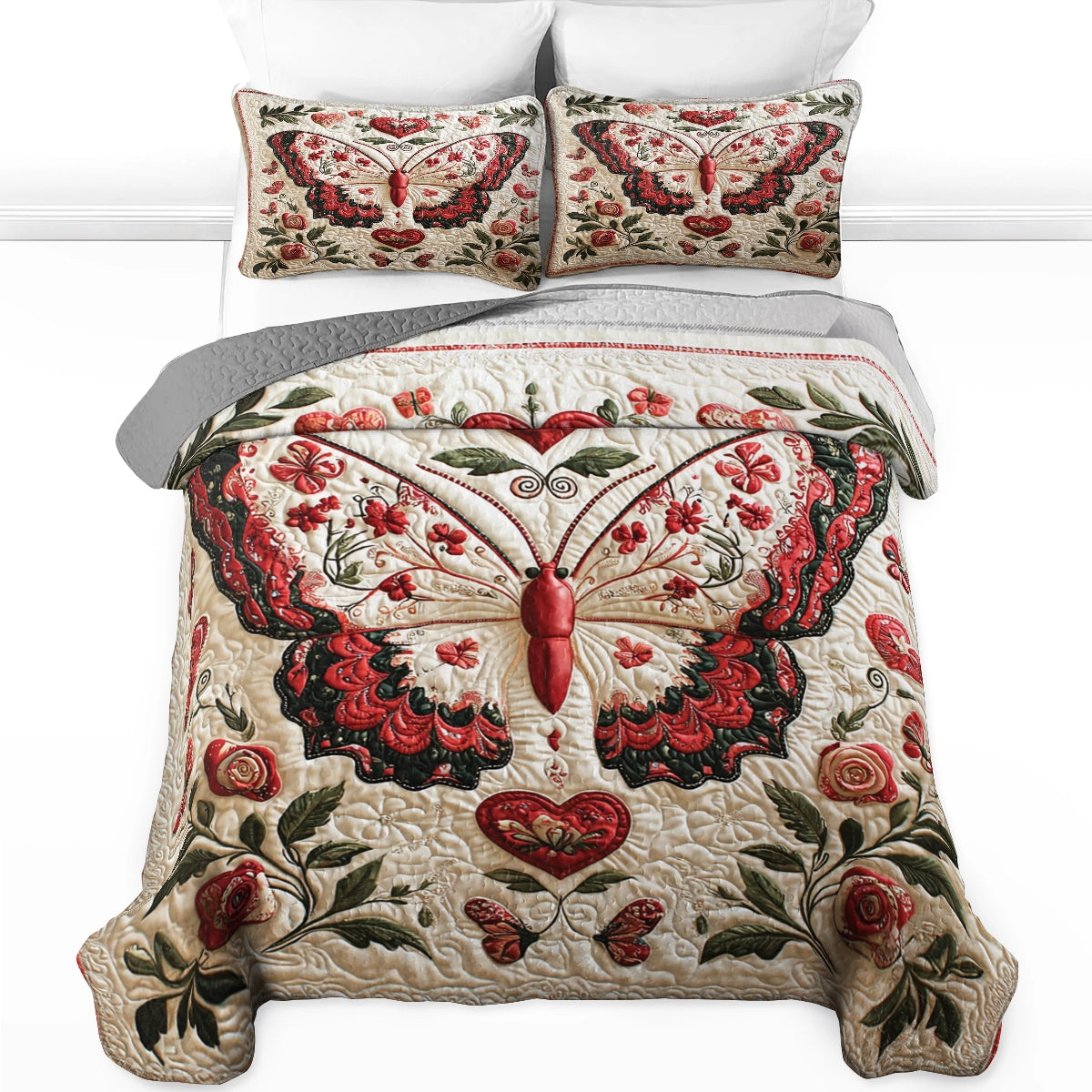 Shineful All Season Quilt 3-teiliges Set Charming Love Winged