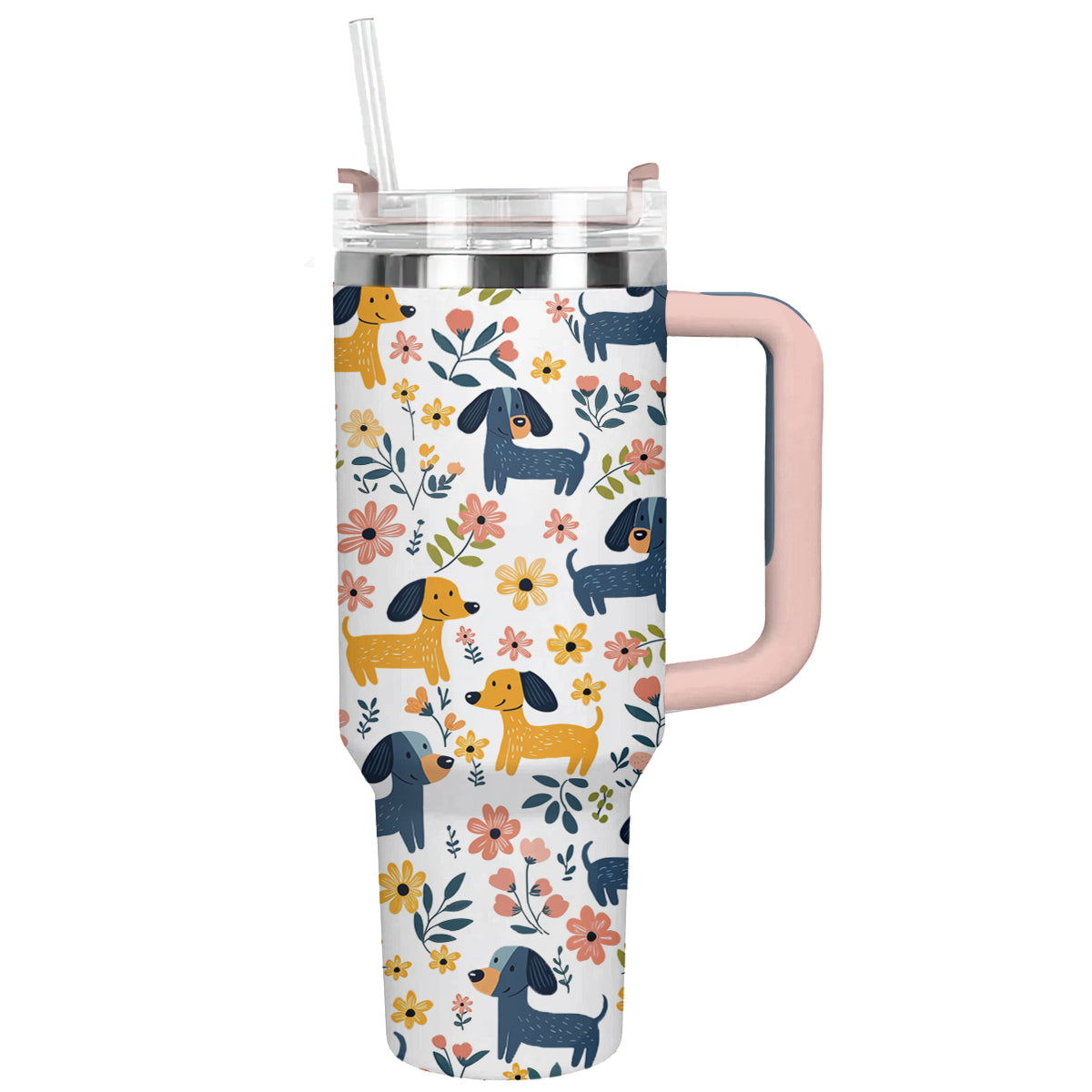 Shineful Tumbler Floral Cheerful Dachshund