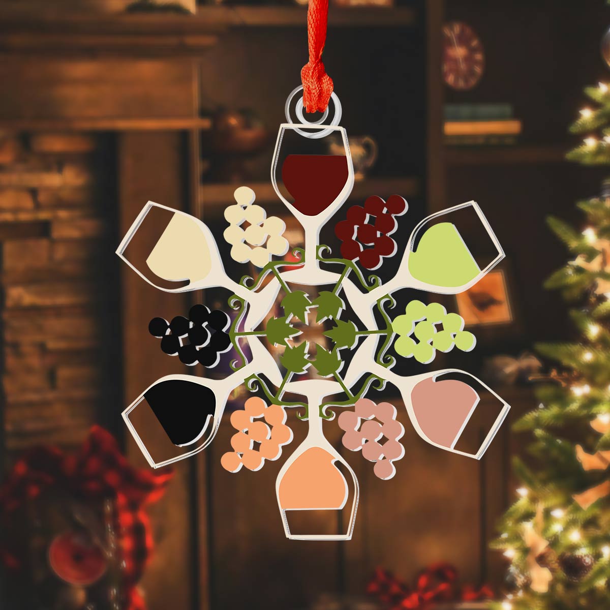 Shineful Decoration Ornament Wine Snowflake