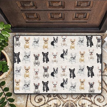 Shineful Ultra-Thin Non Skid Floor Mat, Kitchen Rugs Cuddle Time Frenchie