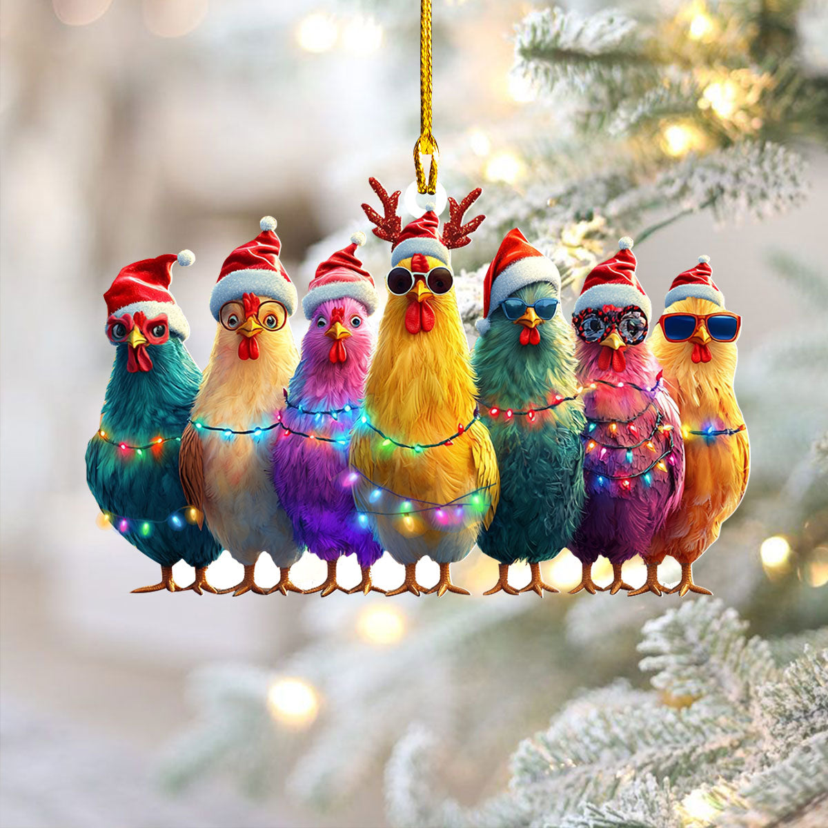 Shineful 2D Acrylic Ornament - Festive Flock Fun