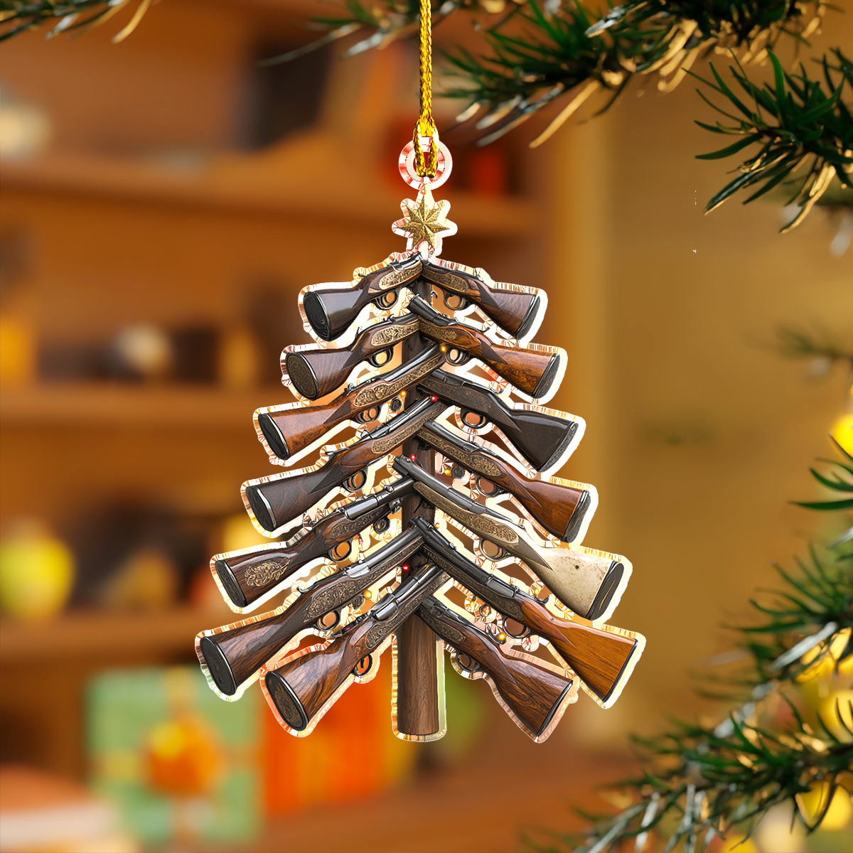 Shineful 2D Acrylic Ornament Hunter Christmas Tree