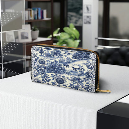 Shineful Leather Clutch Purse With Wristlet Strap Handle Texas Countryside Bloom