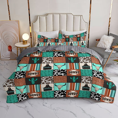 Shineful All Season Quilt 3-Piece Set Western Patchwork