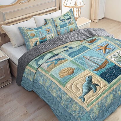 Shineful All Season Quilt 3-Piece Set Ocean Dreams