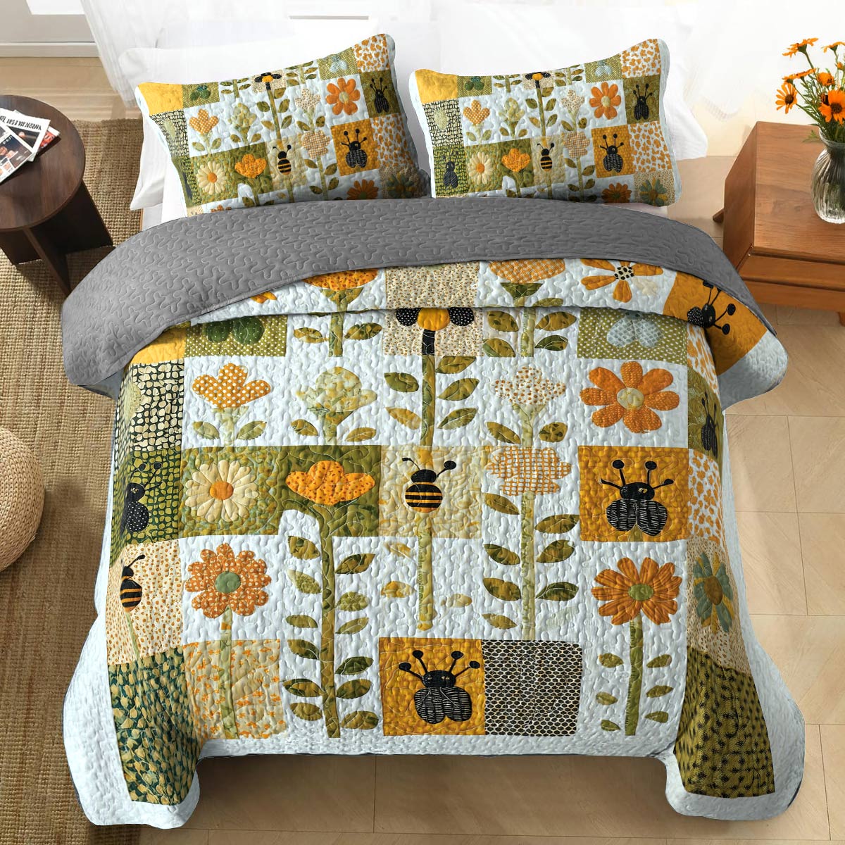 Shineful All Season Quilt 3-Piece Set - Bloom & Buzz