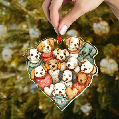 Shineful 2D Acrylic Ornament Dog Heart