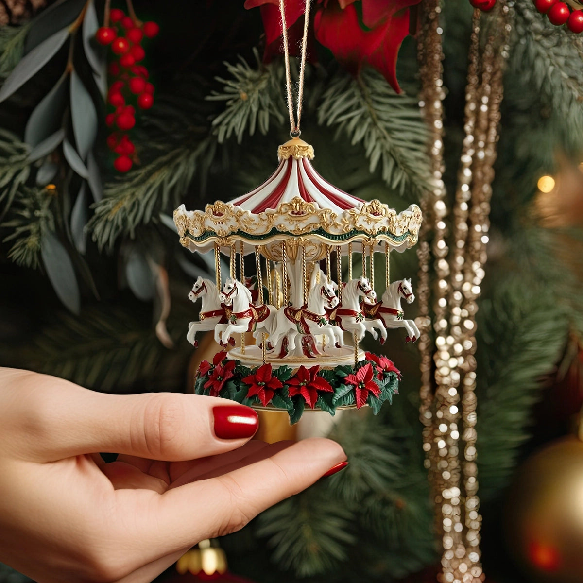 Shineful 2D Acrylic Ornament - Enchanted Christmas Carousel