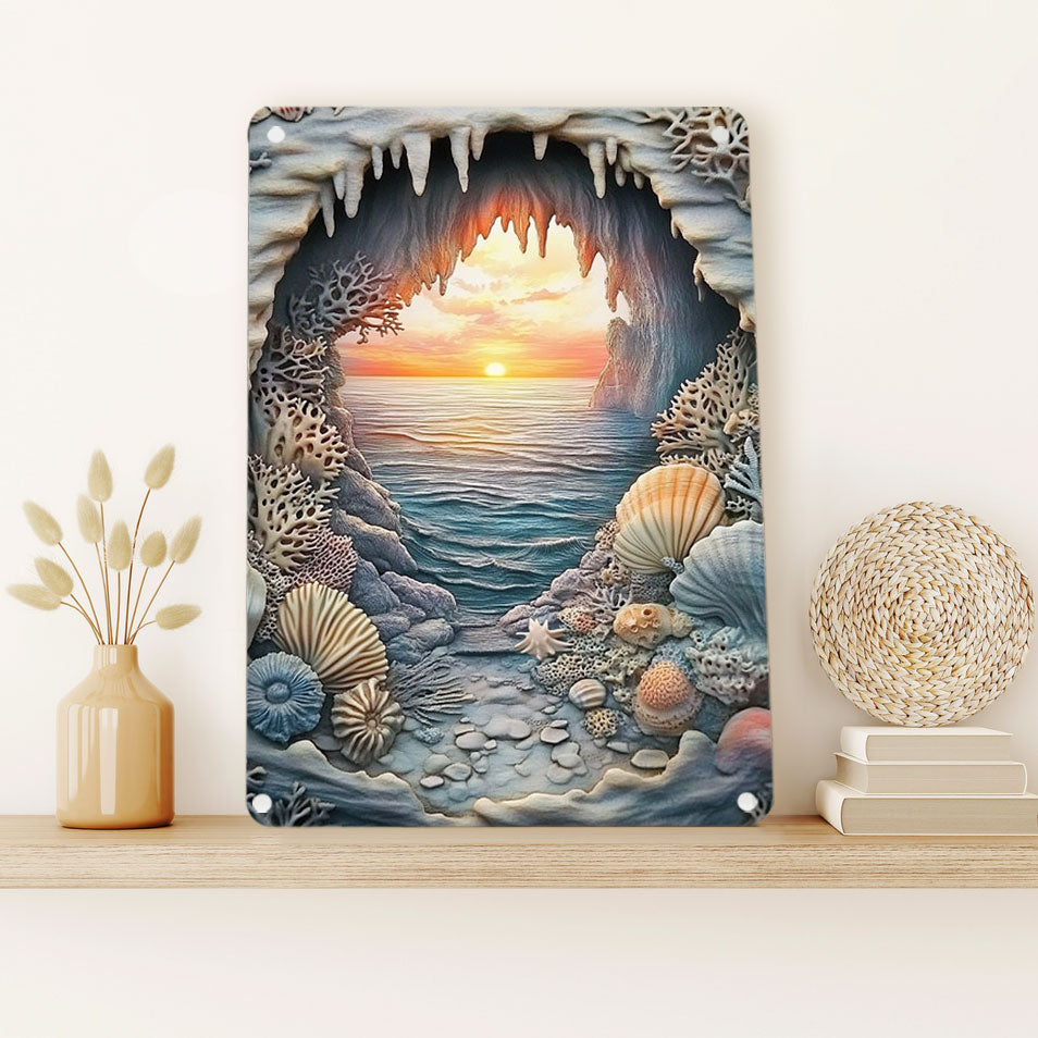 Shineful 2D Metal Sign Coastal Cave