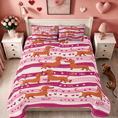 Shineful All Season Quilt 3-Piece Set Puppy Love Forever