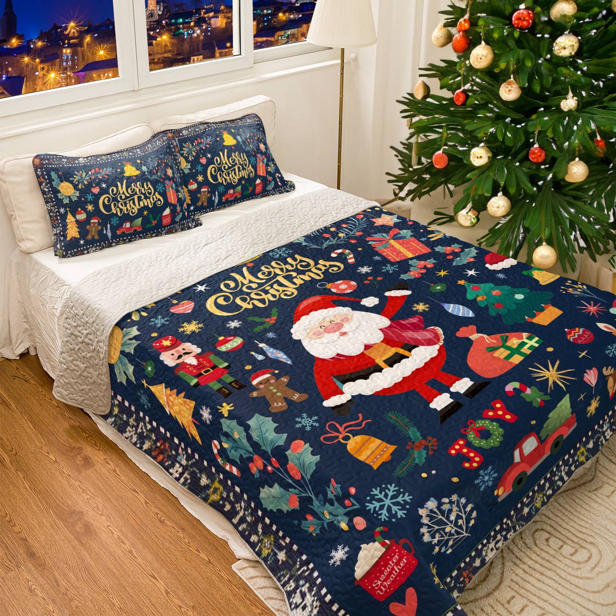 Shineful All Season Quilt 3-Piece Set Christmas Festive Cheer