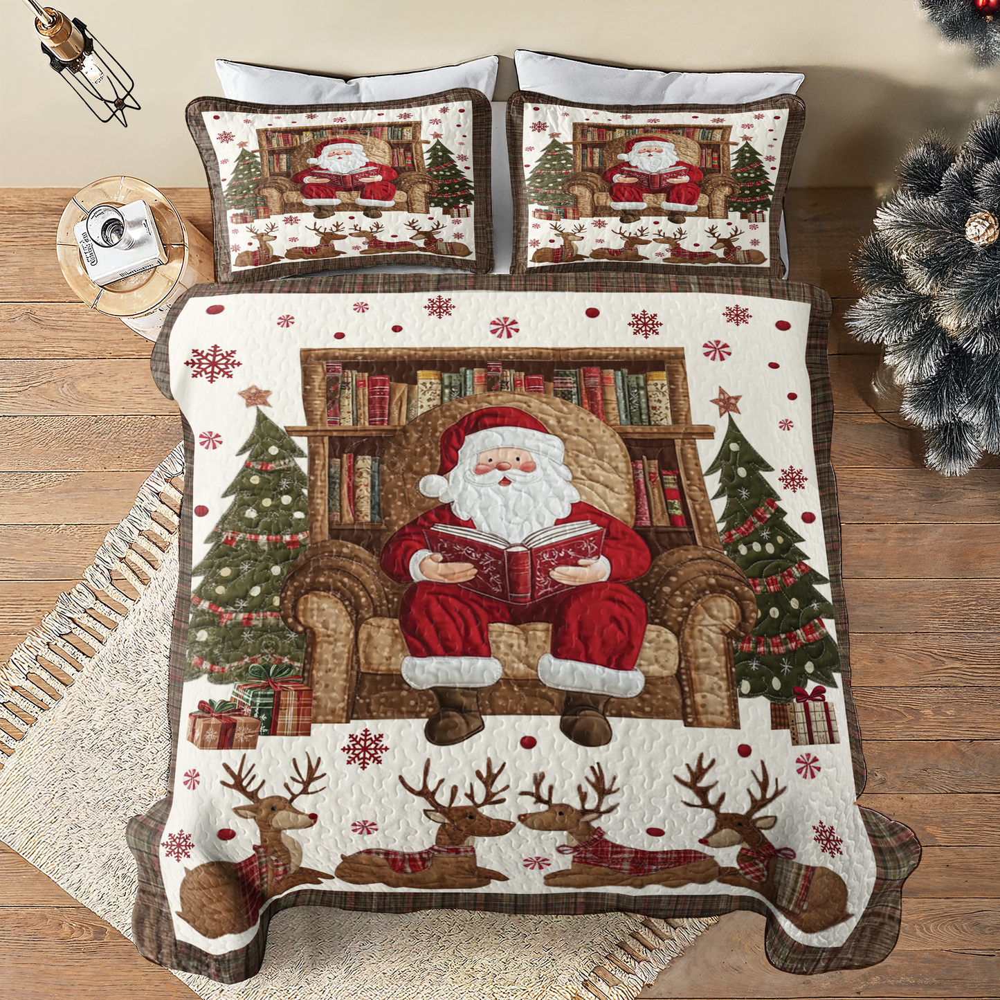 Shineful All Season Quilt 3-Piece Set - Santa's Cozy Storytime