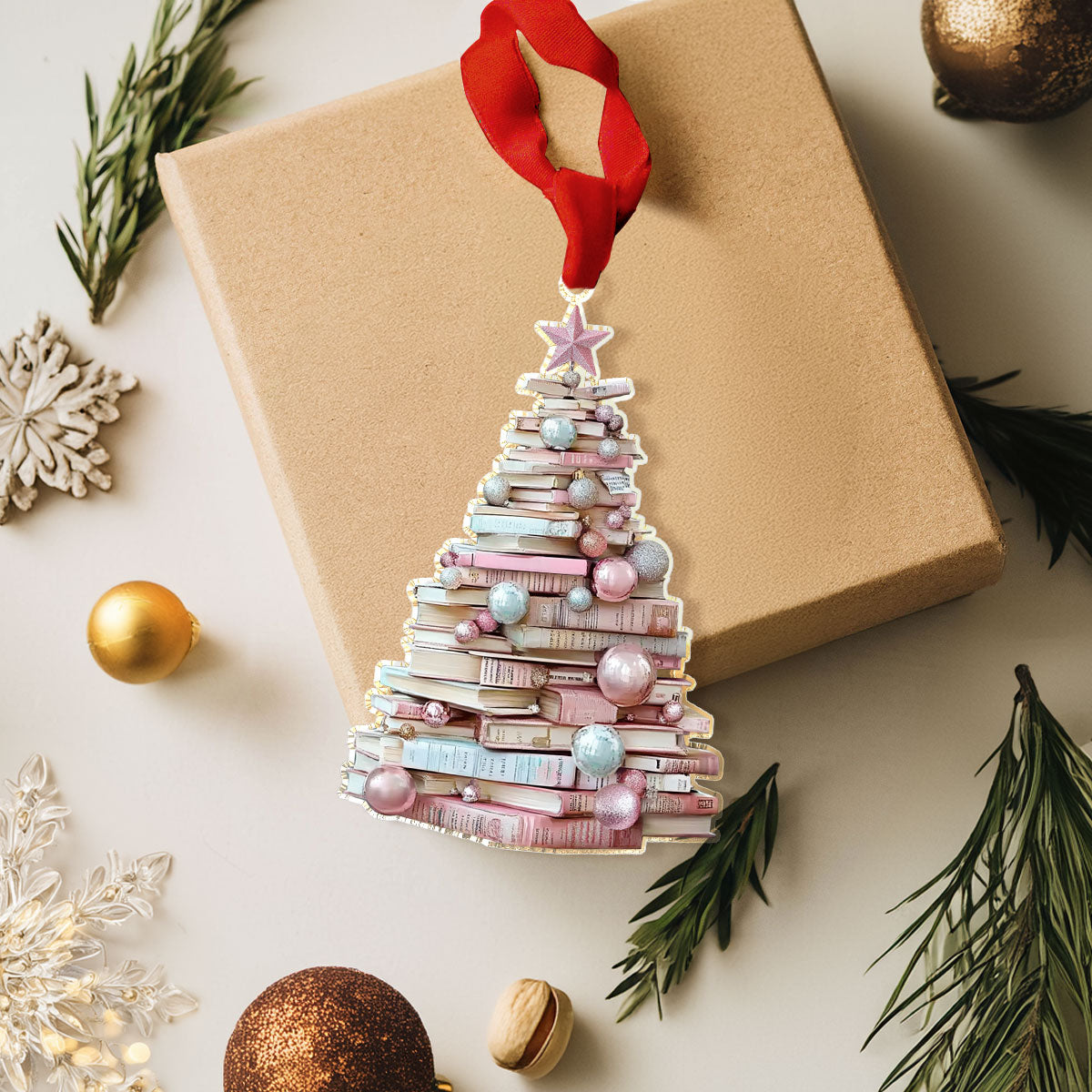 Shineful 2D Acrylic Ornament - Bookish Christmas Tree