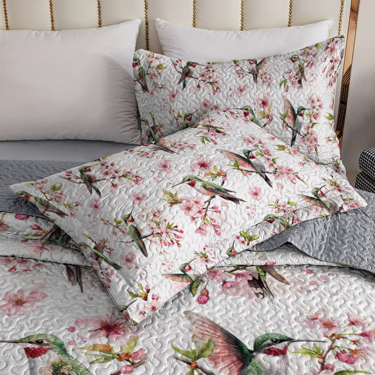 Shineful All Season Quilt 3-Piece Set Spring Hummingbird