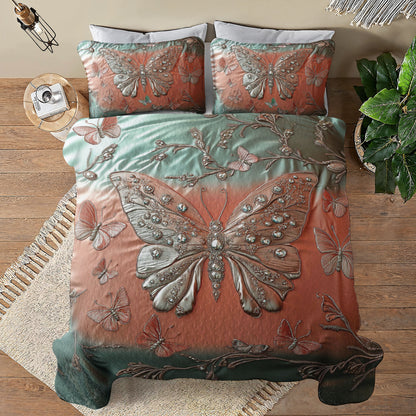 Shineful All Season Quilt 3-Piece Set Flutter Dreams