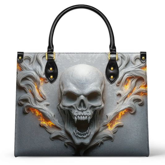 Shineful Leather Bag Skull Burning Soul